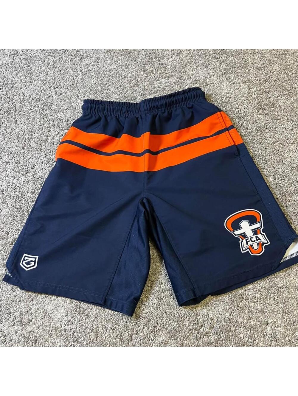 FCA Upstate New York Lacrosse Shorts Navy Orange size Boy’s Youth Medium